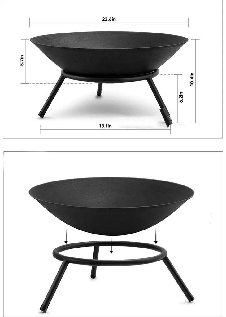 80cm Wood Burning Fire Bowl