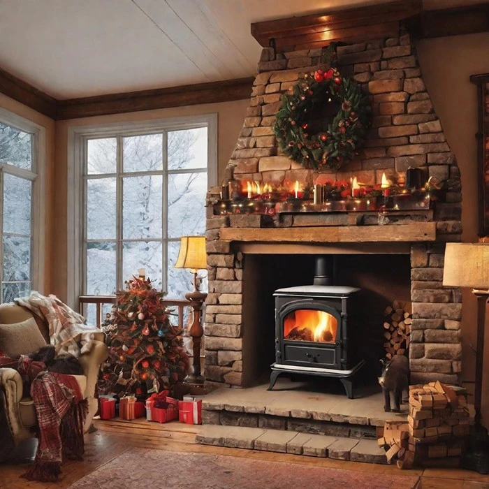 Indoor Wood Burning Fireplace Cast Iron Stove