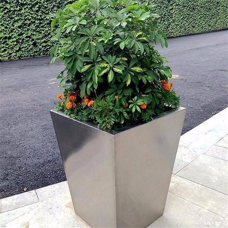 Square Stainless Steel Flower Box