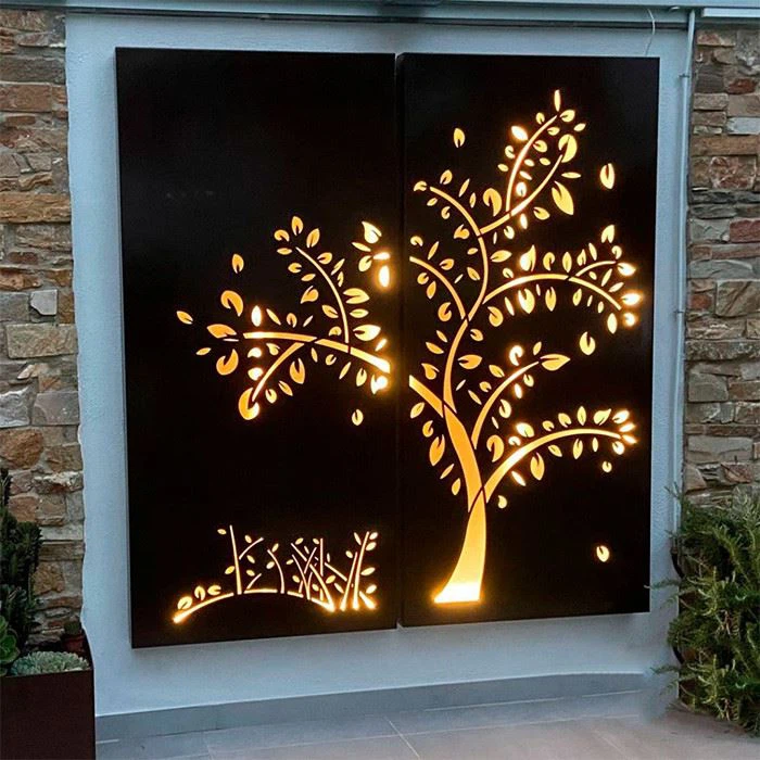 Weathering Steel Tree Branch Wall Panels